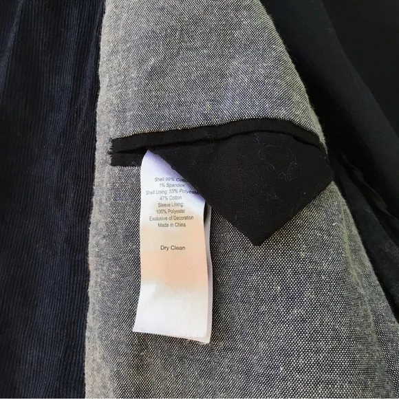 Jachs New York Navy Stretch Corduroy Blazer